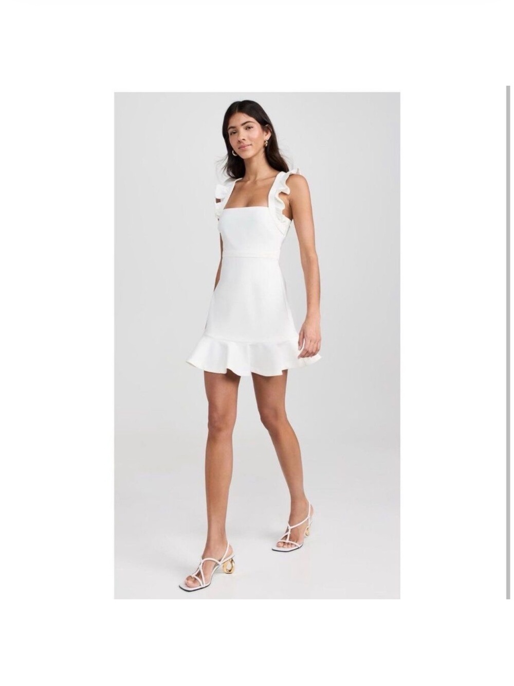 Likely White Ruffle-Shoulder Mini Dress - Picture 2 of 8